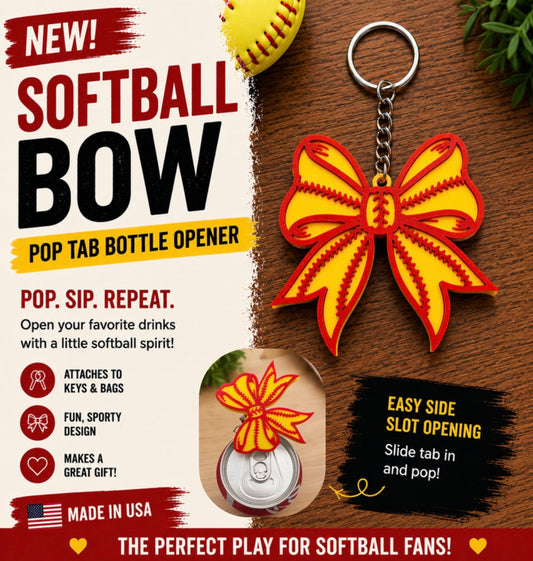 Softball/Baseball Pop tab opener keychains