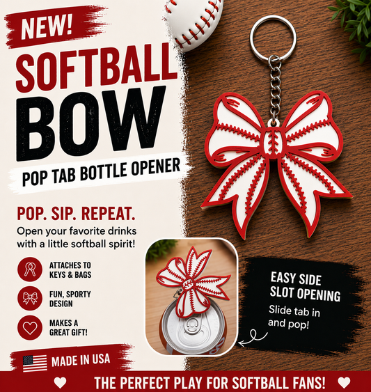 Softball/Baseball Pop tab opener keychains